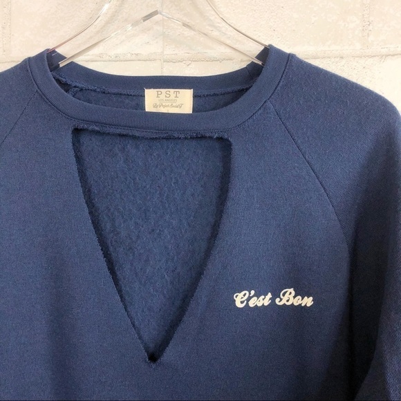 NWOT PST PROJECT SOCIAL T C’est Bon Cutout Sweatshirt L - Picture 4 of 9